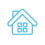Icon eines kleinen Hauses mit Fenstern